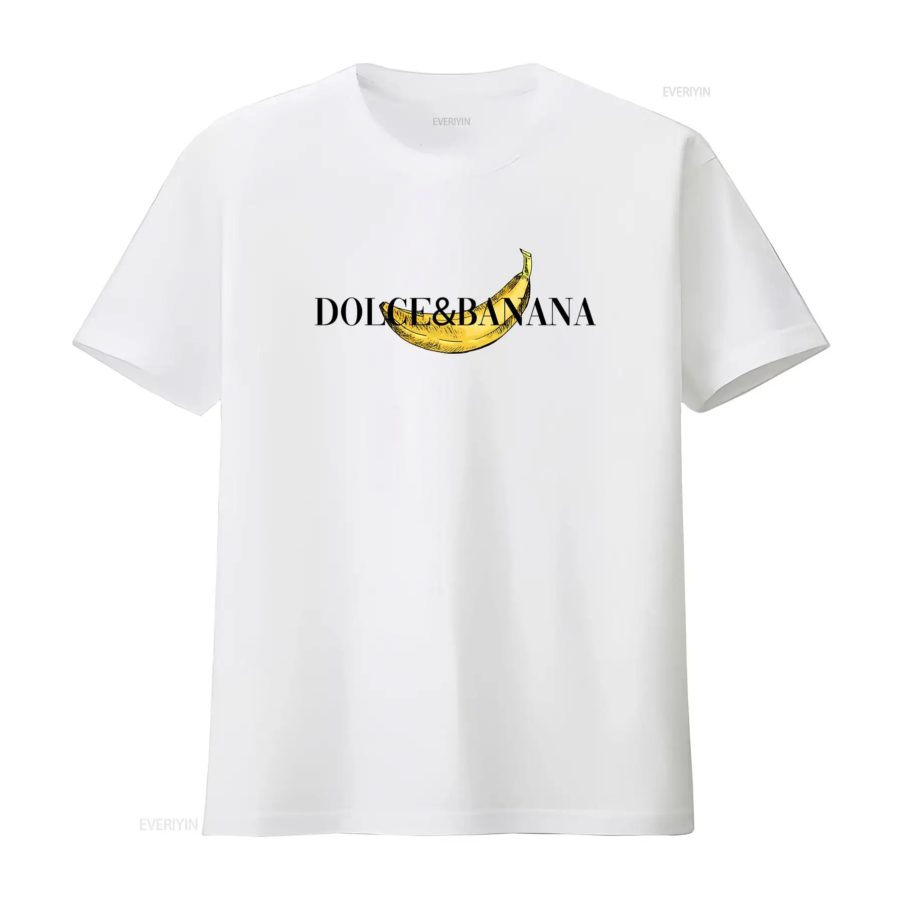 Vintage Fashion Jersey - 男性用白Tシャツ ドルチェバナナ ヴィンテージ ウォッシュドトップ 日常着に最適 快適なファッション