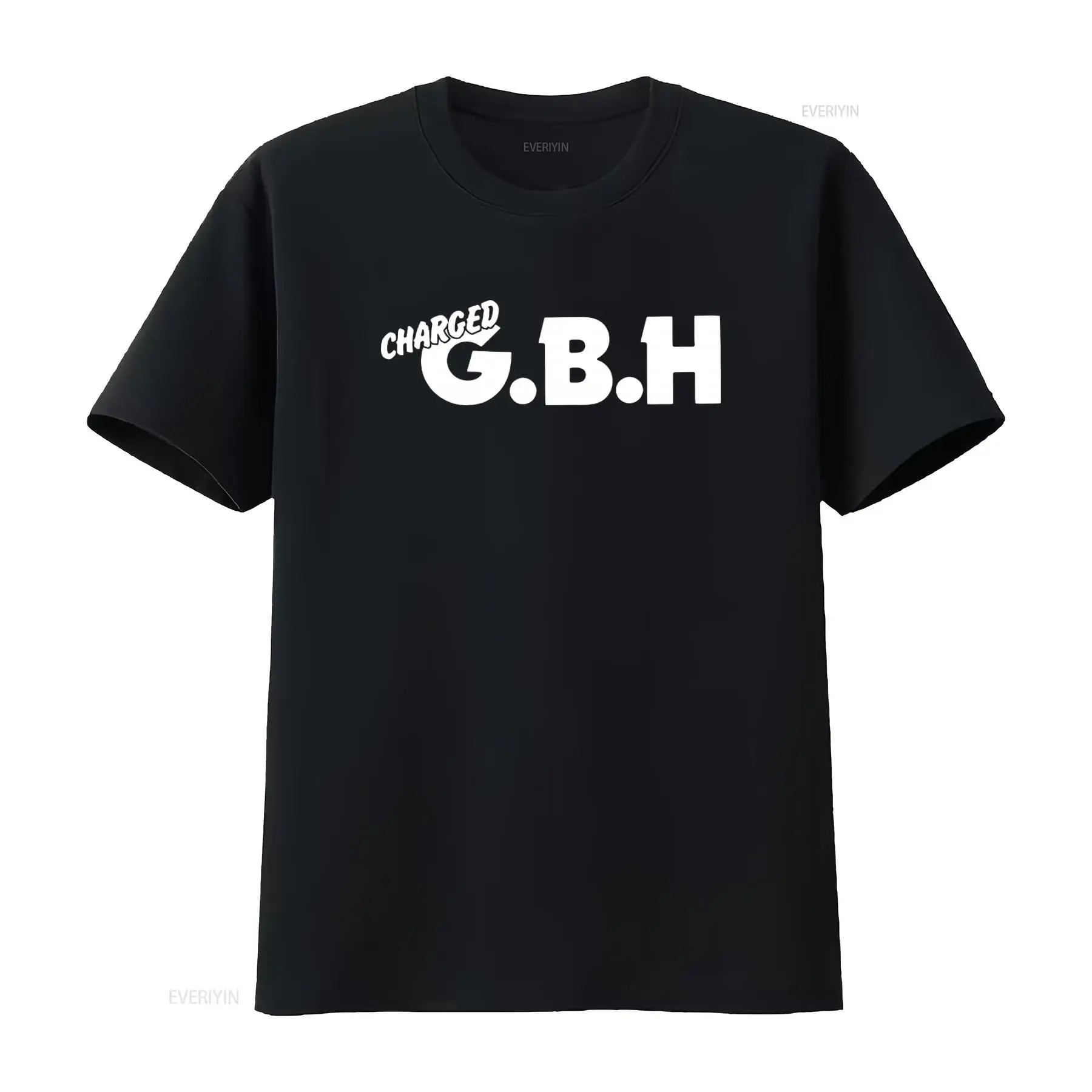 Vintage Fashion Jersey - GBH パンクロックチャージド Tシャツ音楽バンドプリントヴィンテージウォッシュデザイナー服グラフィックストリートウェアカジュアルファッションオム