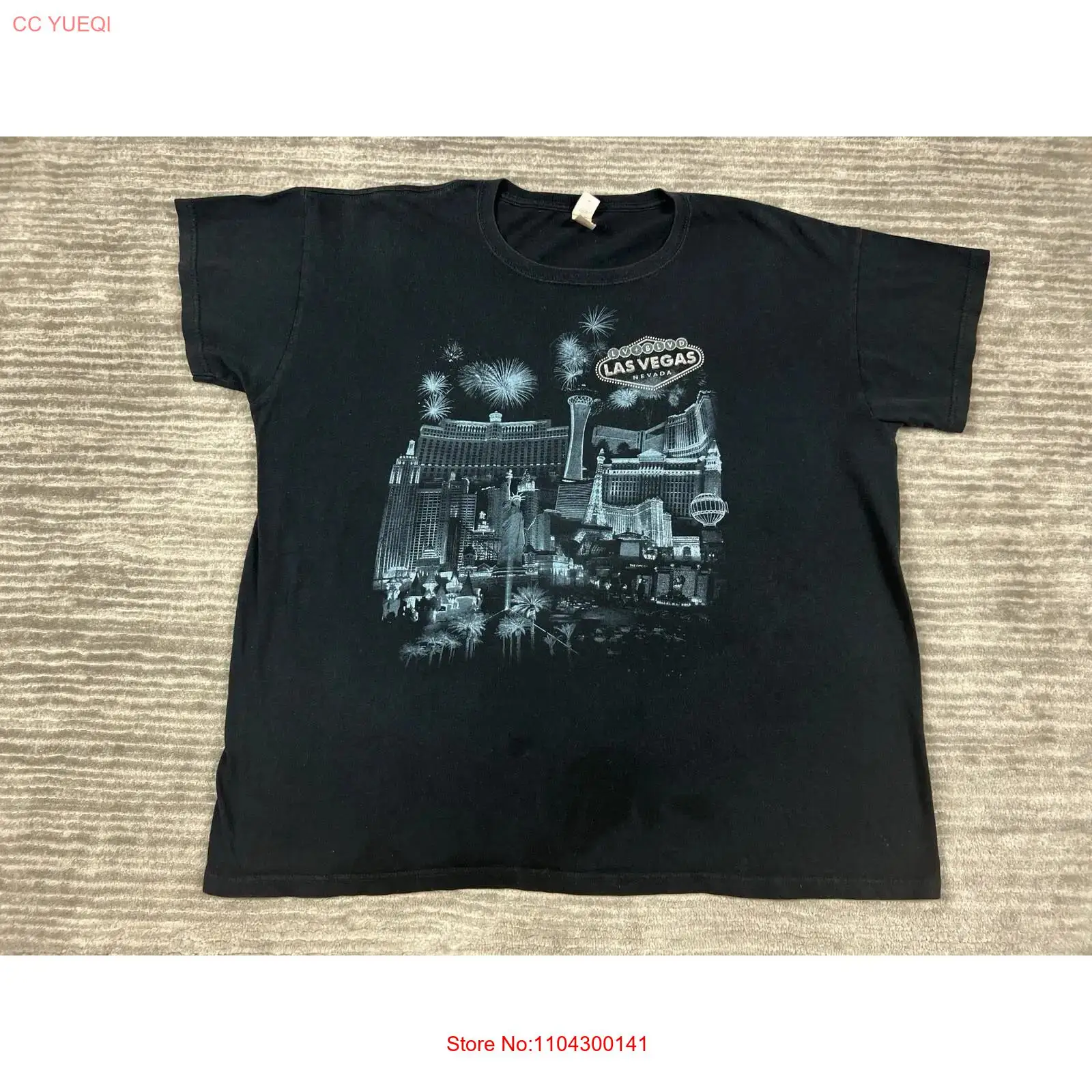 Vintage Fashion Las Vegas - ラスベガス Tシャツ メンズ 2X ブラック アンビル