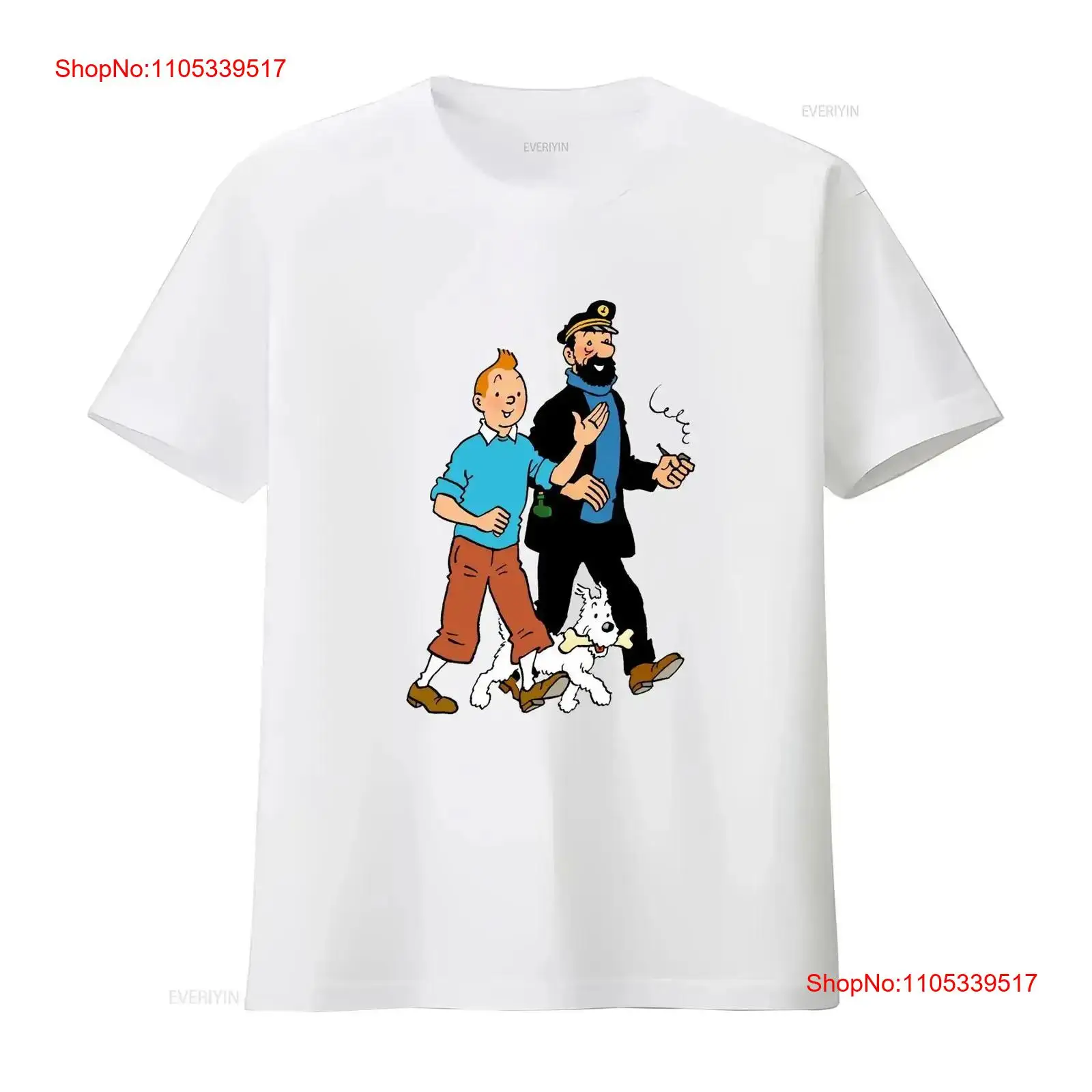 Vintage Fashion Jersey - ウォーキング・ウィズ・キャプテン・ハドック コミックTシャツ 長袖 ヴィンテージ ウォッシュド ソフト