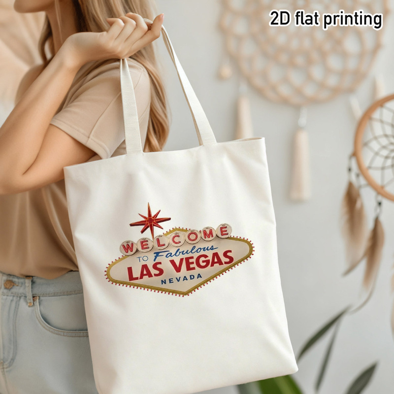 Vintage Fashion Las Vegas - ヴィンテージのラスベガスウェルカムサイン入りトートバッグ、旅行、ショッピング、ビーチ旅行、通勤に最適