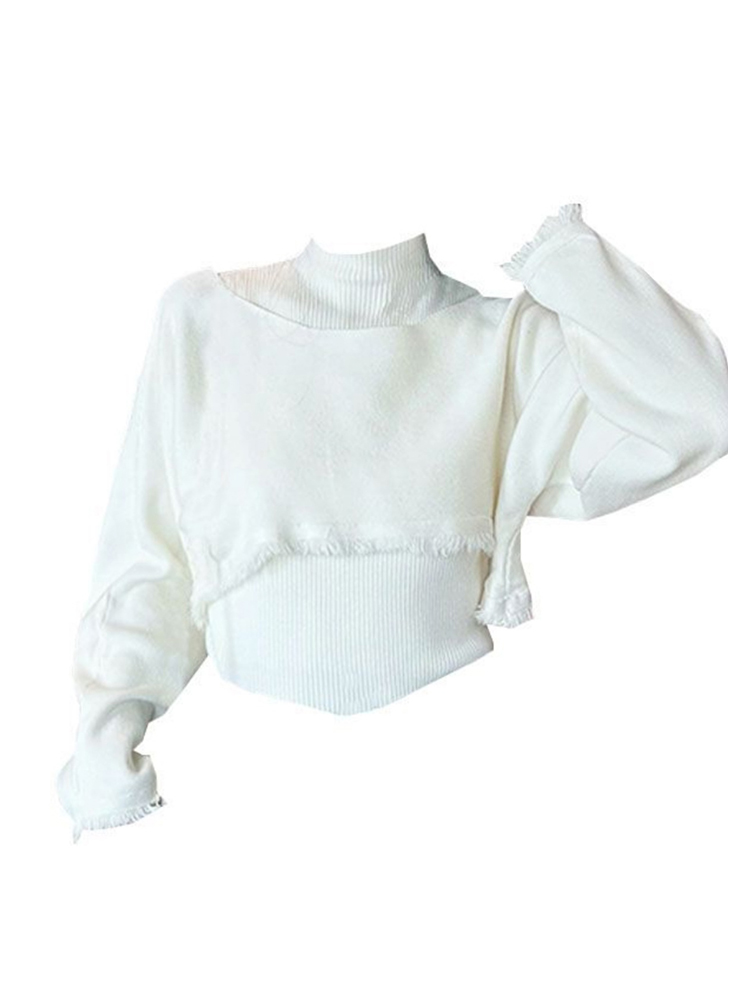 Turtleneck Knit 90S - 女性グリーンプルオーバーニットセーター原宿 Y2k 長袖 O ネックセータージャンパーヴィンテージ 2000