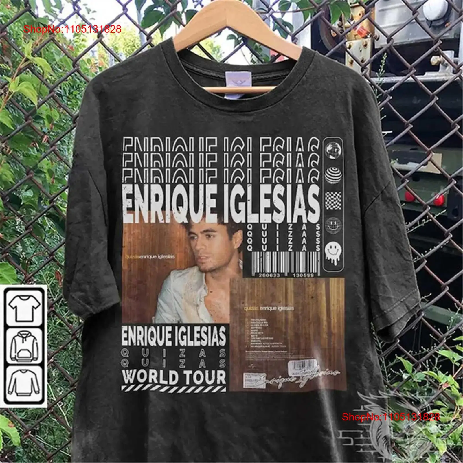 Vintage Fashion Quiz - エンリケ・イグレシアス ミュージック Tシャツ Y2K 90年代 グッズ