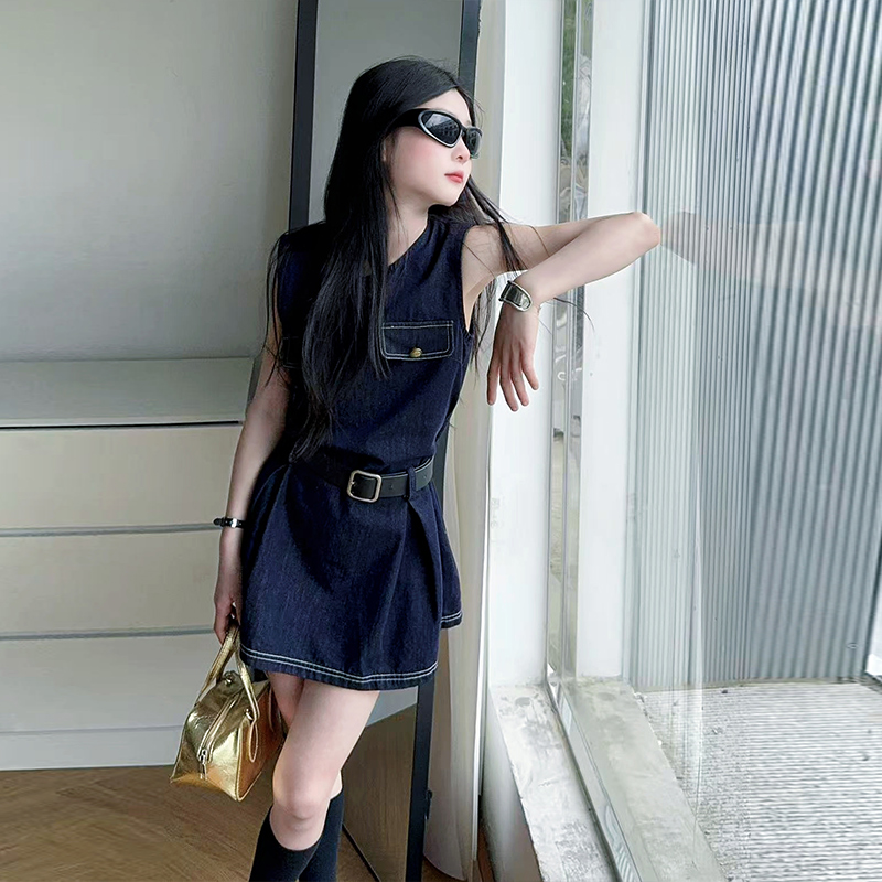 スタイリッシュなキッズファッションデニムボディスーツドレス女 - Vintage Fashion Streetwear のレビューと価格