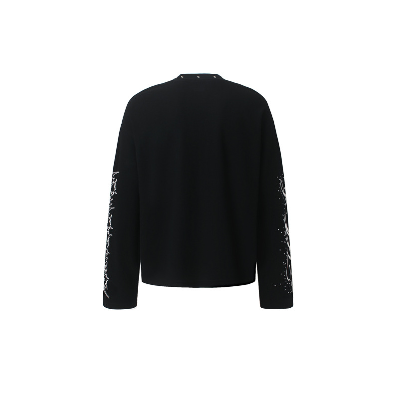 メンズハイストリートグラフィティTシャツ、リベット付き、ファ - Vintage Fashion Streetwear のレビューと価格