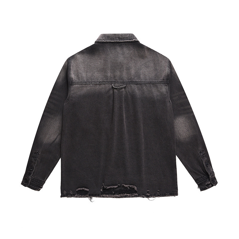 メンズハイストリートリップドジーンズジャケットファッションス - Vintage Fashion Streetwear のレビューと価格
