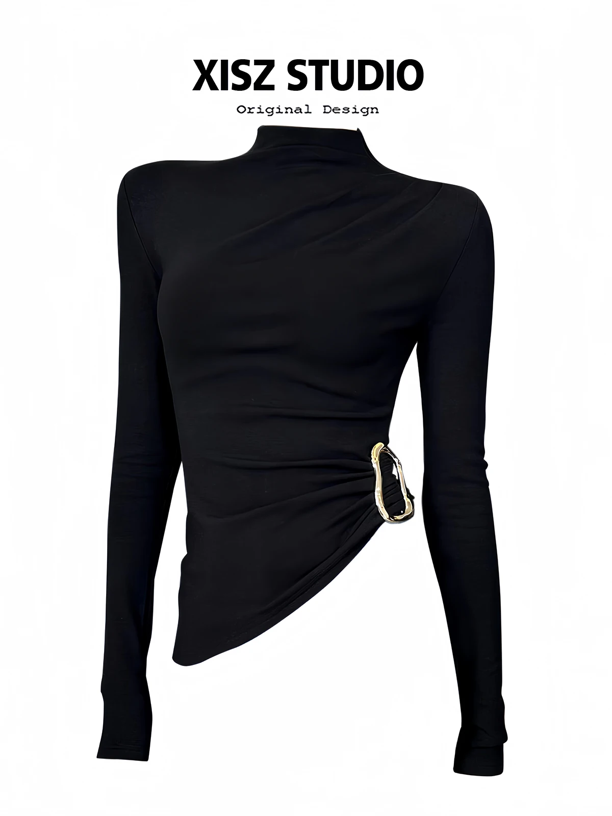 女性黒ゴシック Tシャツ原宿 Y2k Tシャツトップ 90  - Turtleneck Knit 90S のレビューと価格