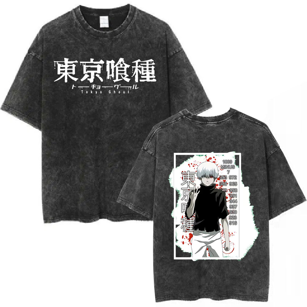 アニメ東京グールカネキケンヴィンテージ洗浄 Tシャツ男性女性 - Vintage Ken Fashion のレビューと価格