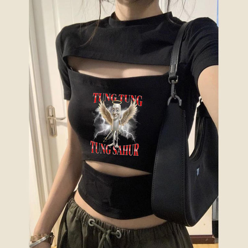 Tung Tung Sahur クロップトップ レディース  - Vintage Fashion For Sale のレビューと価格