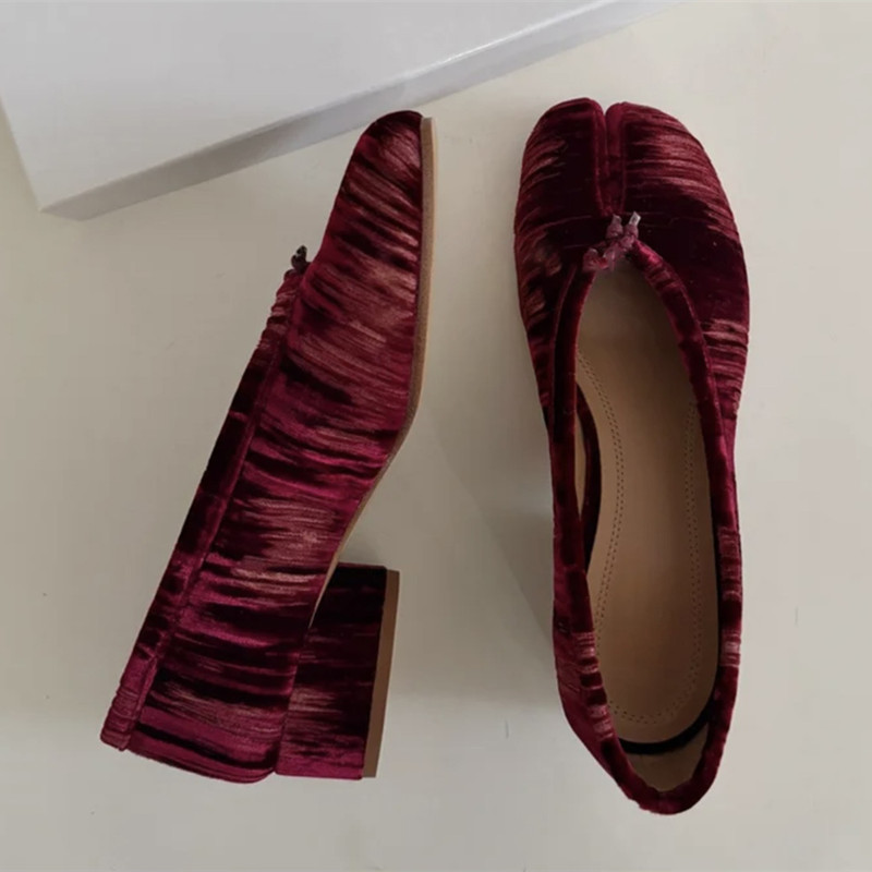 ファッションプリーツデザイナーフランネルスプリットトゥ女性用 - Vintage Old Fashion のレビューと価格