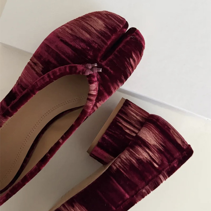 ファッションプリーツデザイナーフランネルスプリットトゥ女性用 - Vintage Old Fashion のレビューと価格
