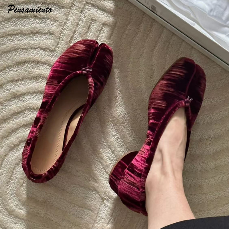 ファッションプリーツデザイナーフランネルスプリットトゥ女性用 - Vintage Old Fashion のレビューと価格