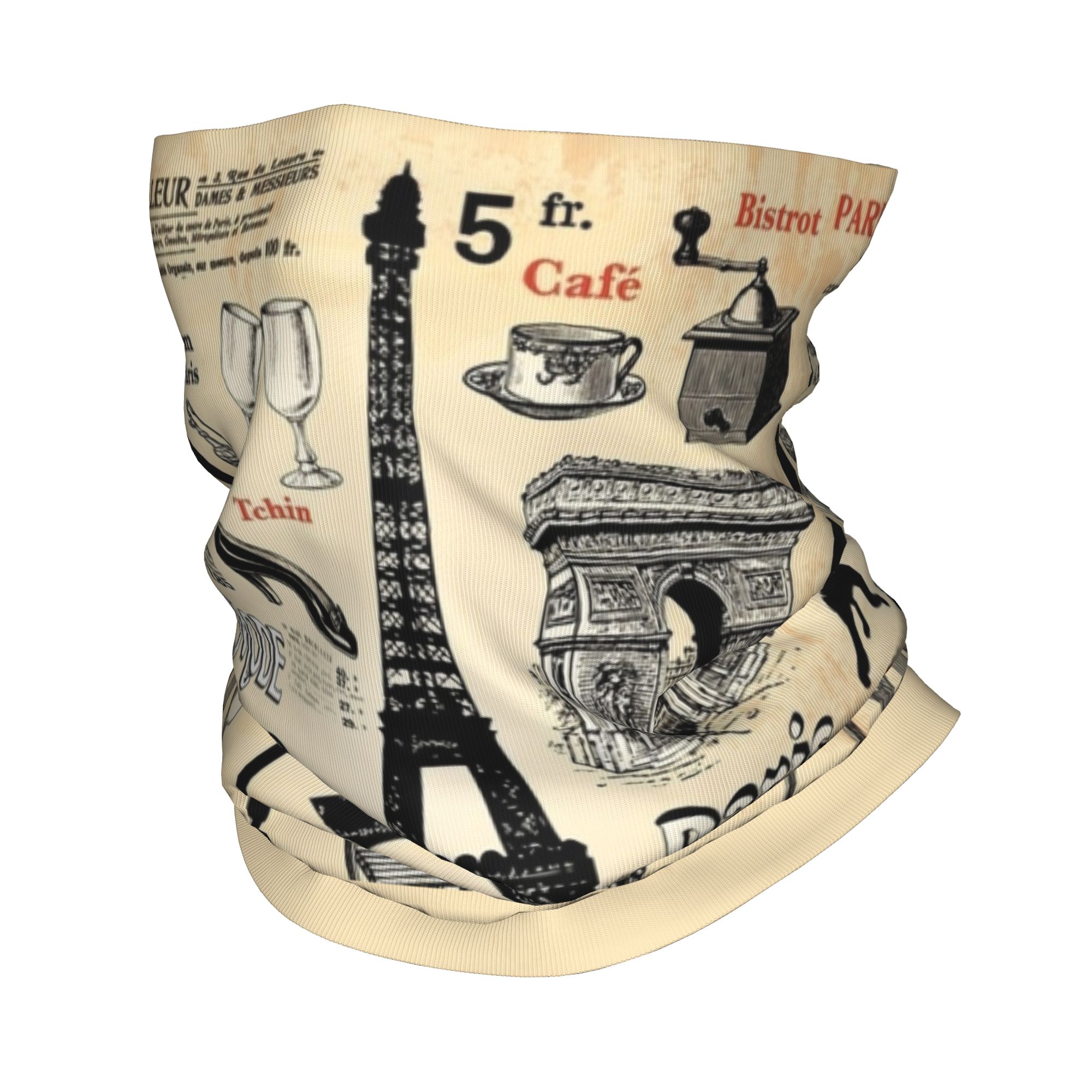 カスタムヴィンテージパリエッフェル塔バンダナ冬用ネックウォー - Vintage Fashion Paris のレビューと価格