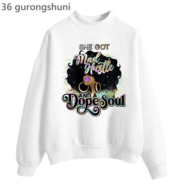 彼女は女性のための美しい魔法のトラックスーツ,水彩,グラフィ - Turtleneck Knit 90S のレビューと価格