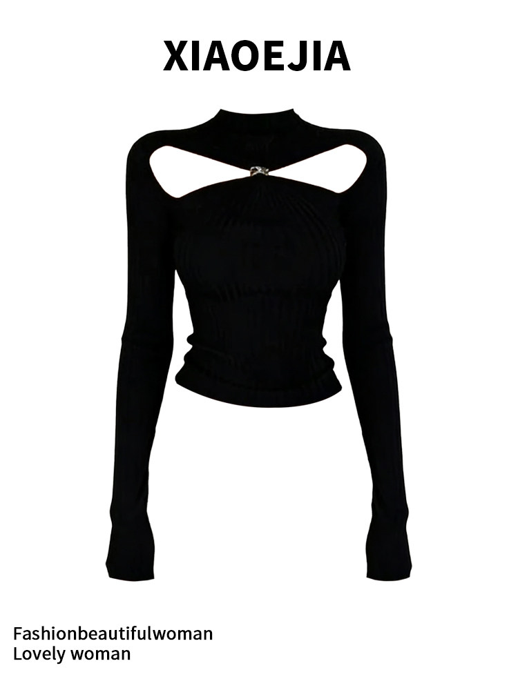 女性黒ゴシック Tシャツ原宿 Y2k Tシャツトップ 90  - Turtleneck Knit 90S のレビューと価格