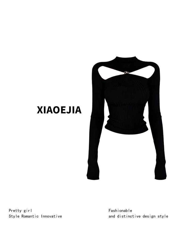 女性黒ゴシック Tシャツ原宿 Y2k Tシャツトップ 90  - Turtleneck Knit 90S のレビューと価格