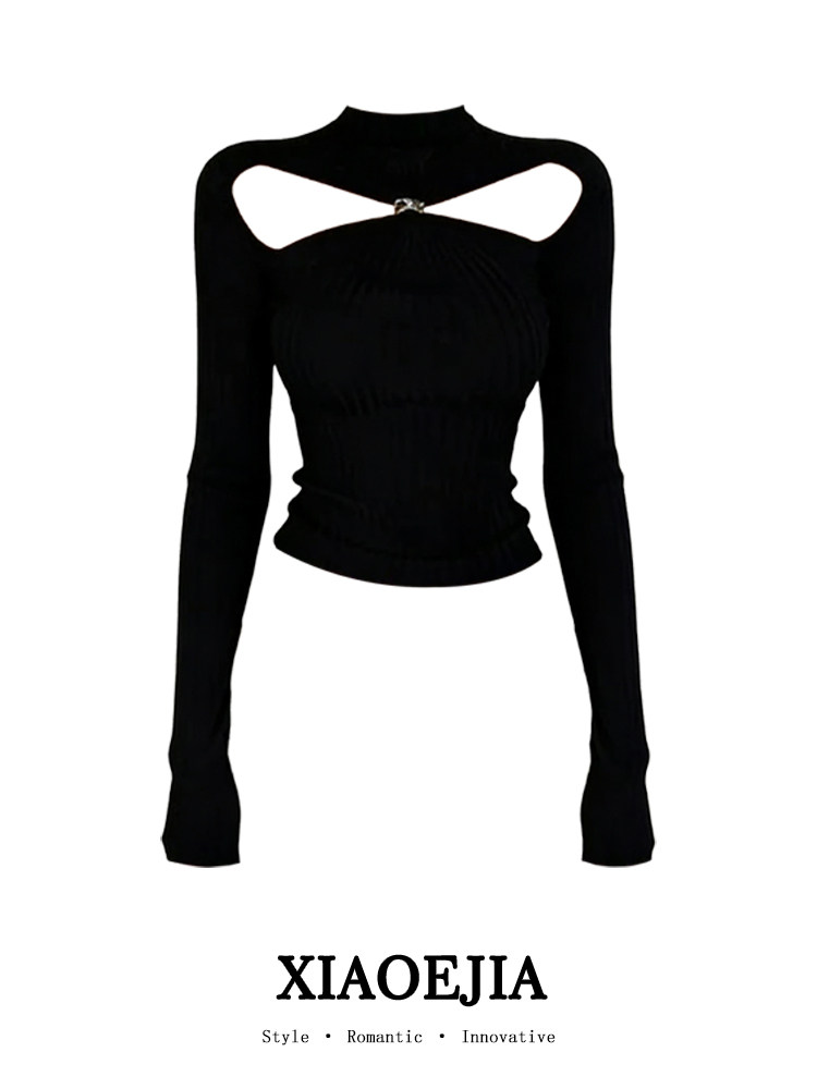 女性黒ゴシック Tシャツ原宿 Y2k Tシャツトップ 90  - Turtleneck Knit 90S のレビューと価格