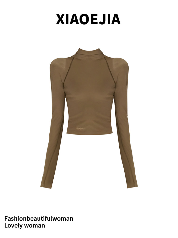 女性グリーンゴシック Tシャツ原宿 Y2k Tシャツトップ  - Turtleneck Knit 90S のレビューと価格