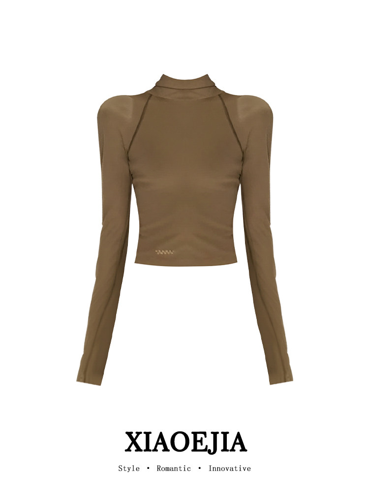 女性グリーンゴシック Tシャツ原宿 Y2k Tシャツトップ  - Turtleneck Knit 90S のレビューと価格