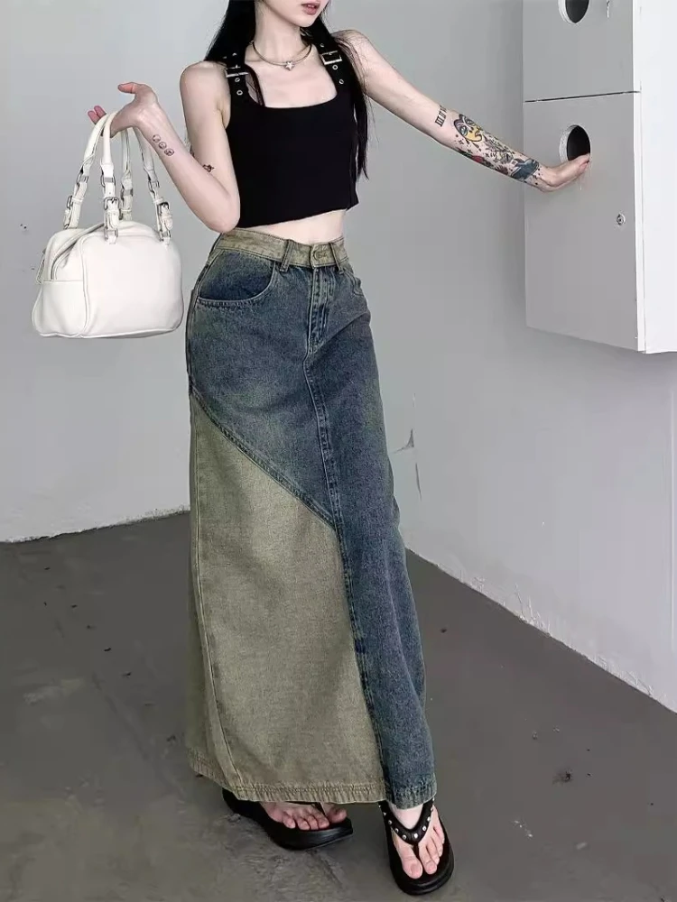 新しい春の秋の女性のファッションヴィンテージスカートハイウエ - Vintage Fashion Streetwear のレビューと価格