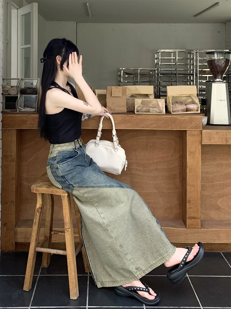 新しい春の秋の女性のファッションヴィンテージスカートハイウエ - Vintage Fashion Streetwear のレビューと価格