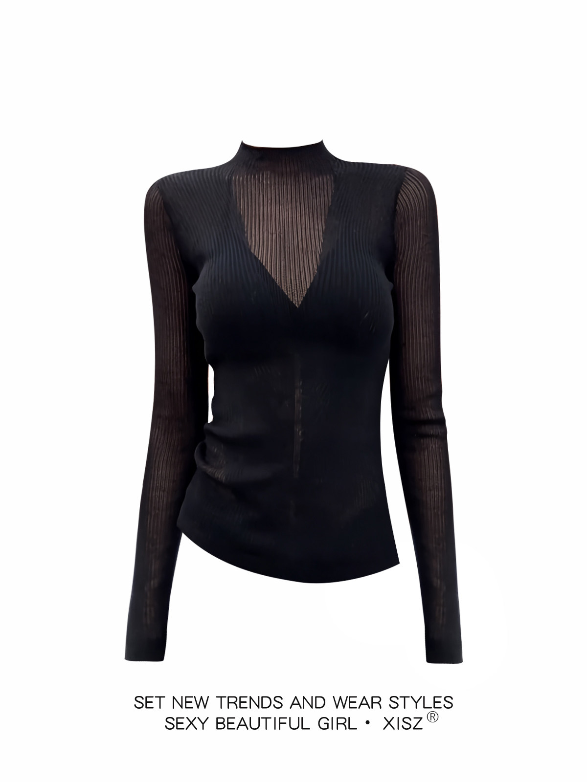 女性黒ゴシック Tシャツ原宿 Y2k Tシャツトップ 90  - Turtleneck Knit 90S のレビューと価格